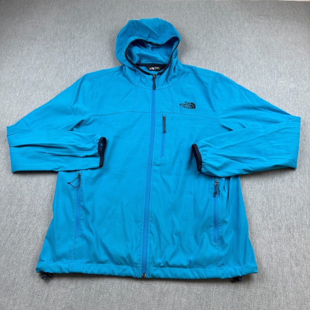 The North Face Jacket Mens Large Blue Nimble WindWall Hooded Hiking Outdoor